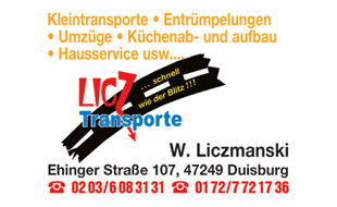 Abbau u. Aufbau Licz-Transporte - Transportfirma in Duisburg